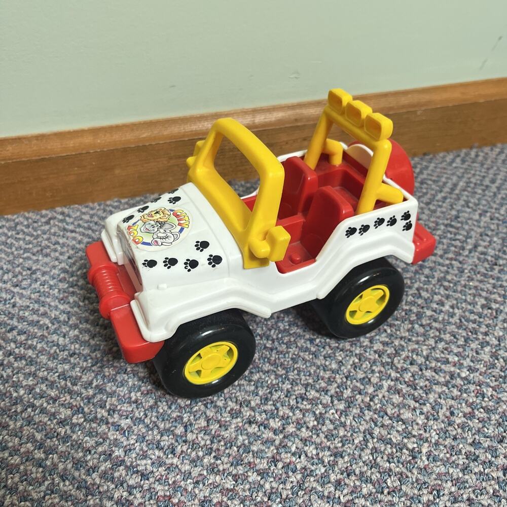 City Zoo Empire 2000 Vintage Toy Jeep White 8" Long Truck Car Buddy L Toy